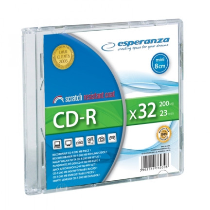 2081 MINI CD-R ESPERANZA 200MB - SLIM CASE 1 KS.