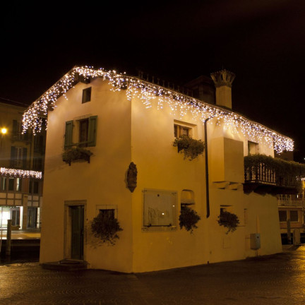 Bt-01 Icicle Lights, 300 LEDs (Warm White + Cold Flash), 13 m, Christmas Tree Garden Lights