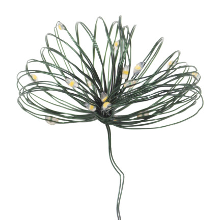 TG73524-2 ZELENÝ DRÁT VÁNOČNÍ STROMEK SVĚTLA 40LED TEPLÉ SVĚTLO BATERIE OVLÁDANÉ