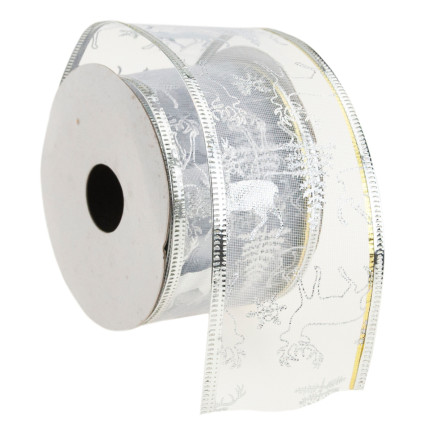 TG42491 Dekoband DECORATIVE DEKORATIVES WEIHNACHTSBAND 5CM 2,7M 2 Farben