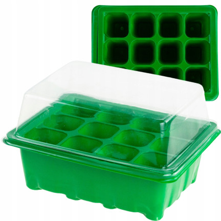 TG64403 Mini Greenhouse for Germination and Seedling Growth, 12 Compartments (4x4 cm)