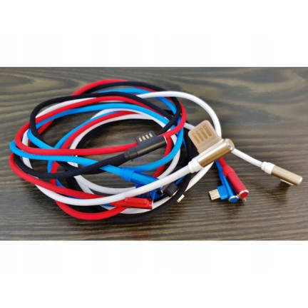 13679 Micro USB boční kabel nylon 100cm hliník