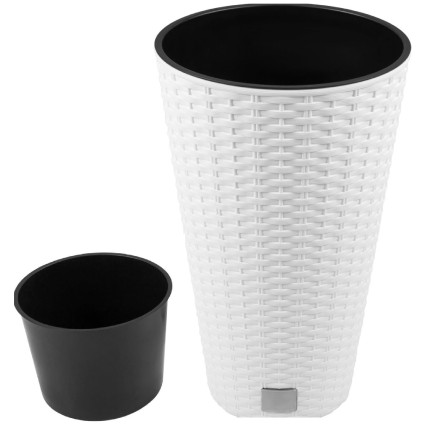 DRTUS200-S449 BLUMENTOPF HOCH RATTAN RATO TUB WEISS