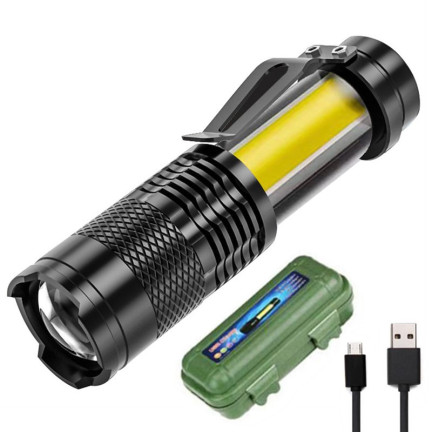 Tactical LED zoom cree dioda q5 taschenlampe mit USB + tasche