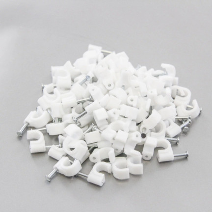 TG56671 Nagelschellen weiß, für Kabel , Kabelschelle Kabelschellen KABELSCHLÜSSEL