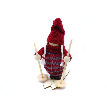 C96207 MASKOTTCHEN DEKORATION WEIHNACHTEN ANHÄNGER MANN AUF SKIERN
