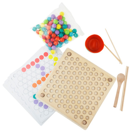 YZW0551 DŘEVĚNÉ VZDĚLÁVACÍ PUZZLE MOZAIKOVÉ KORÁLKY