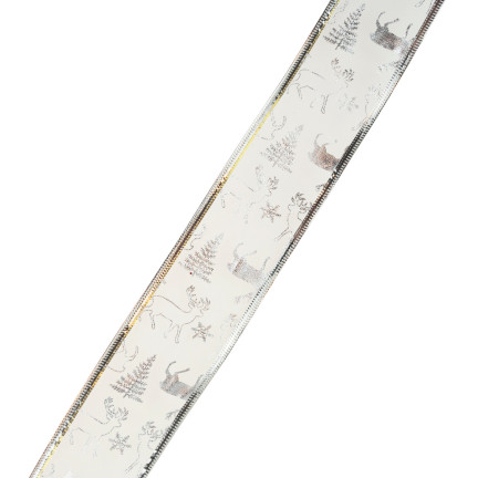 TG42491 Dekoband DECORATIVE DEKORATIVES WEIHNACHTSBAND 5CM 2,7M 2 Farben