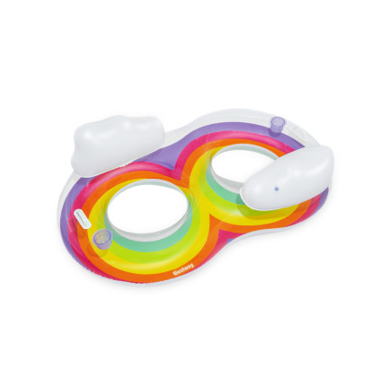 43648 AUFBLASBARER REGENBOGEN STRAND DOPPELSCHWIMMKREIS 186X116CM BESTWAY