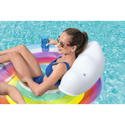 43648 AUFBLASBARER REGENBOGEN STRAND DOPPELSCHWIMMKREIS 186X116CM BESTWAY