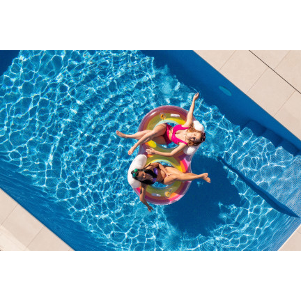 43648 AUFBLASBARER REGENBOGEN STRAND DOPPELSCHWIMMKREIS 186X116CM BESTWAY