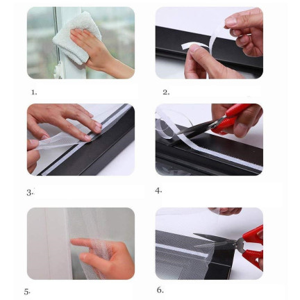 TG56031-1 Klettband für Moskitonetze weiß selbstklebend 560cm