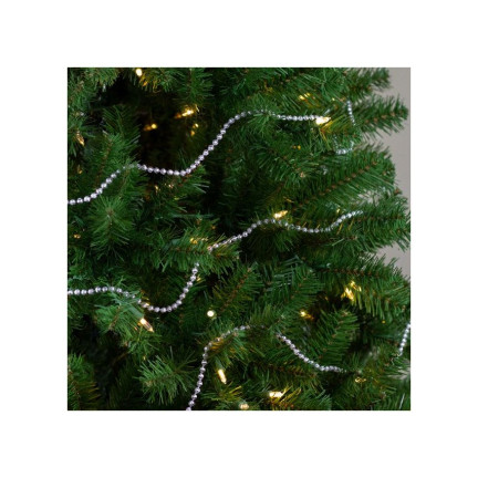 TG63190-1 WEIHNACHTSBAUMKETTE SILBER SCHILFPERLEN GIRLANDE SPULE 5M