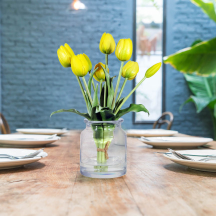 CV17692-3 TULPEN STRAUSS GUMMIERT GUMMI WIE LEBEN REALISTISCH GELB