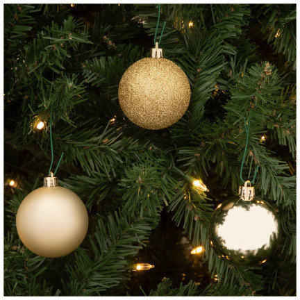 TG63127-2 Christbaumkugeln Christbaumkugel gold 8CM 6er Set Kugeln nicht klebend Strobe