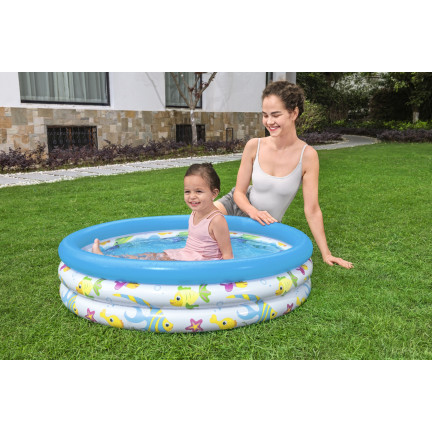 51008 Kinderbecken aufblasbares Planschbecken Fische