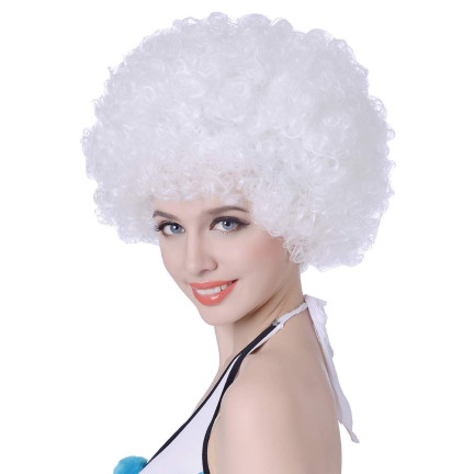 TG63178 AFRO PARUKA PRO SVATÉHO MICHAELA BÍLÝ ANDĚLSKÝ KOSTÝM ANDĚLSKÝ PŘEVLEK