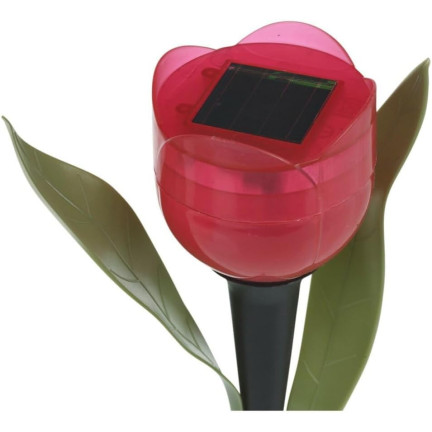 TG81538 Solar Garden Lamp, Red Tulip Flower, 29 cm