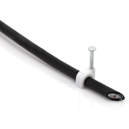 TG56671 Nagelschellen weiß, für Kabel , Kabelschelle Kabelschellen KABELSCHLÜSSEL
