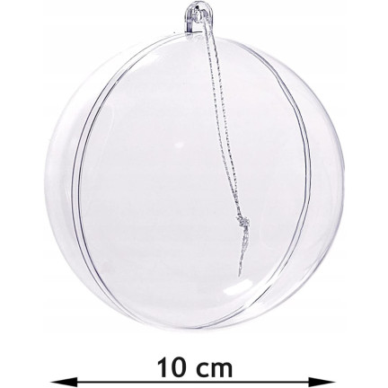 35232-BN 12 Stück Acryl 10cm FULL BALL FOLDING BALLS PLASTIC TRANSPARENT