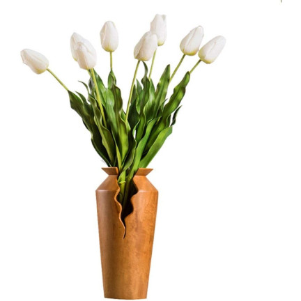 CV17692-2 TULPEN STRAUSS GUMMIERT GUMMI WIE LEBEN REALISTISCH WEISS