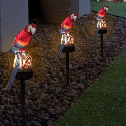 TG71280 SOLÁRNÍ PAPOUŠEK LAMPA POHÁNĚNÁ ZAHRADNÍ SVĚTLO VEDL SOUMRAK SENZOR SOLÁRNÍ