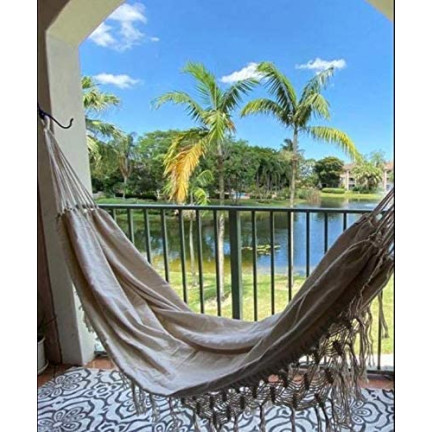 TG60442 ZAHRADNÍ HOUPACÍ SÍŤ BRAZILSKÁ XL BOHO ROCKER PRO DVĚ OSOBY VELKÉ ČLÁNKY 200X100CM
