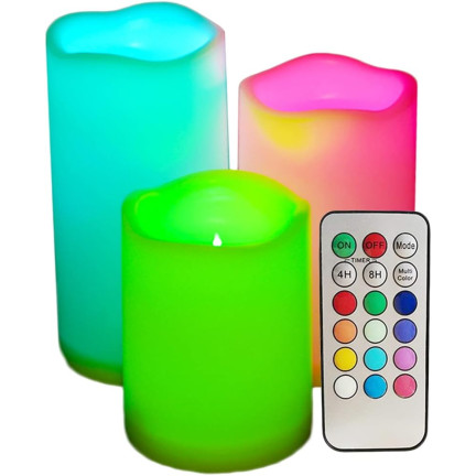 OO68 FERNBEDIENUNG LED KERZEN 3ER SET RGB