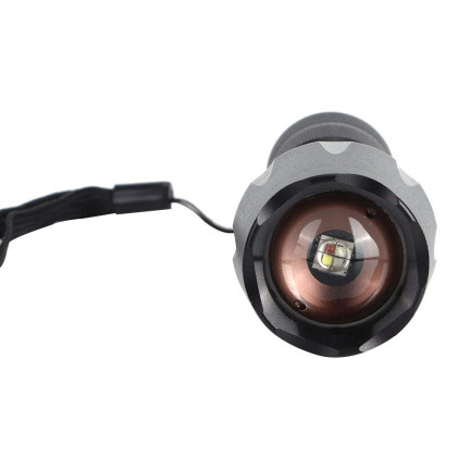 TG48291 High-Powered LED Tactical Flashlight with Zoom, 5 Modes, Taclight, 13 cm