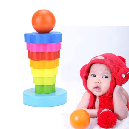TG67026 PIRAMID SORTER Montessori VĚŽOVÉ DŘEVĚNÉ BLOKY Puzzle