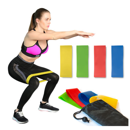 TG60274 GUMS 4 x FITNESS EXERCISE BANDS SET + Beutel
