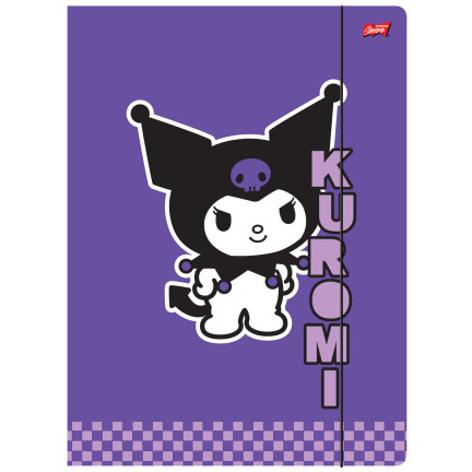 KUR5 TECZKA Z GUMKĄ KUROMI SANRIO RYSUNKOWA DOKUMENTY300g/m2 LAMINOWANA  A4 ST.MAJEWSKI