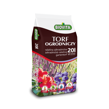 Kyselý zahradnický toff, přísada do substrátu, pro kyselomilné rostliny, borůvky, azalky, Biovita 20l