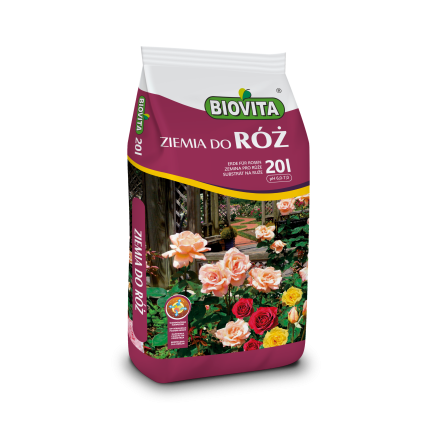 Zemina pro růže, médium pro přesazování květin, specializované, s perlitem, Biovita 20l