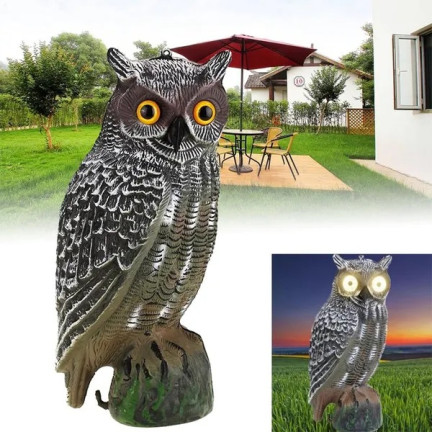 TG71190 Eule Maus Vogel Abschreckung mit Ton und leuchtenden Augen LED Kopf
