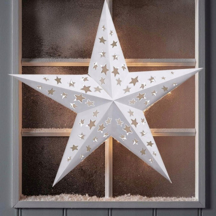 TG59707-1 GROSSER STERN FALTBAR WEIHNACHTEN GLASMALEREI PAPIER WEIHNACHTSSTERN