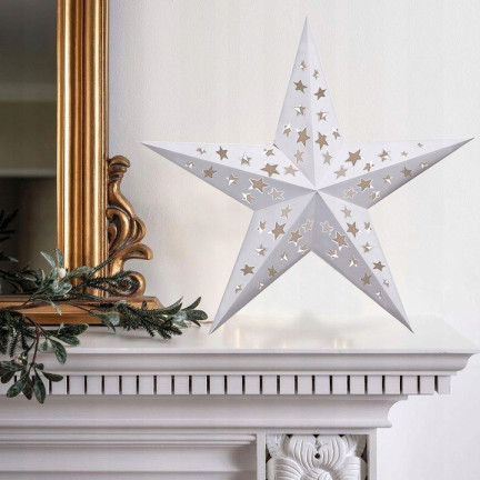 TG59707-1 GROSSER STERN FALTBAR WEIHNACHTEN GLASMALEREI PAPIER WEIHNACHTSSTERN