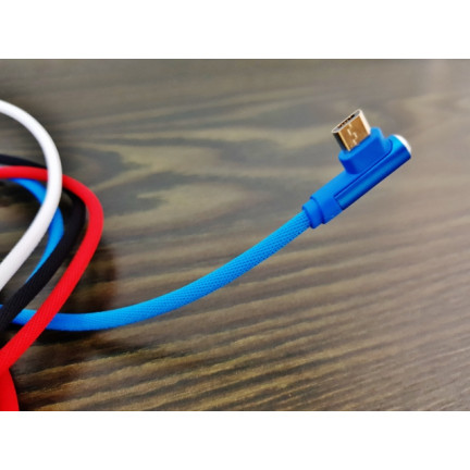 13679 Micro USB boční kabel nylon 100cm hliník