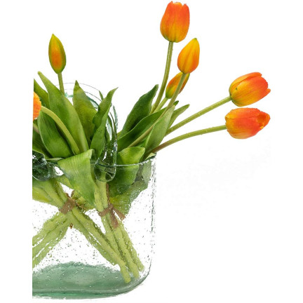 CV18674-8 TULIPS BUNCH Gummierter Gummi als lebendes Silikon ORANGE