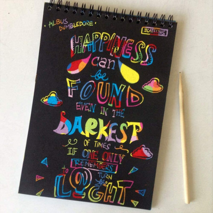 TG67341 SCRATCHBOARD A6 RAINBOW COLORING BOOK SCRATCHBOARD STYLUS NOTEBOOK BLACK NOTEBOOK