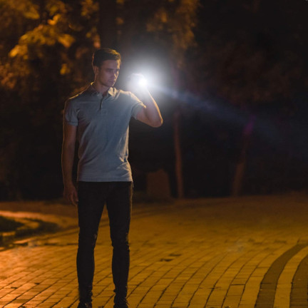 TG48291 High-Powered LED Tactical Flashlight with Zoom, 5 Modes, Taclight, 13 cm