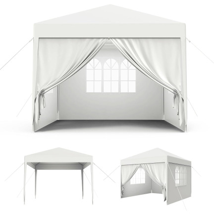 TG77595-2 GARTENPAVILLON ZELT 4 WAND PAVILLON GARTEN PARTY KOMMERZIELL