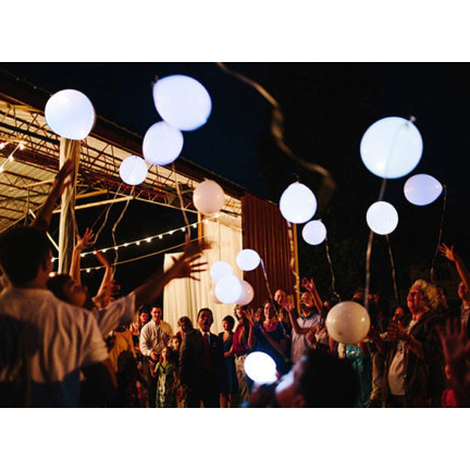 TG41913-1B FÜHRTE BELEUCHTETE BALLONS 5PCS WEISS HOCHZEIT