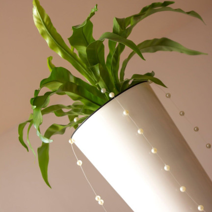 DTUS250S-S449 Tall White Glossy Planter with Insert for Balcony – Tubus Slim Shine Planter