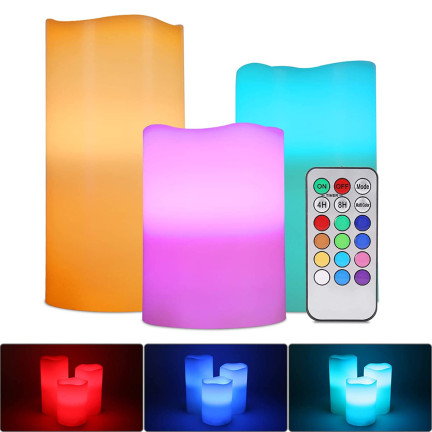 OO68 FERNBEDIENUNG LED KERZEN 3ER SET RGB