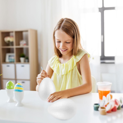 TG40898-1 POLYSTYROL EIER EIER 4 STK. 8 CM Ostern für Decoupage STROIKA