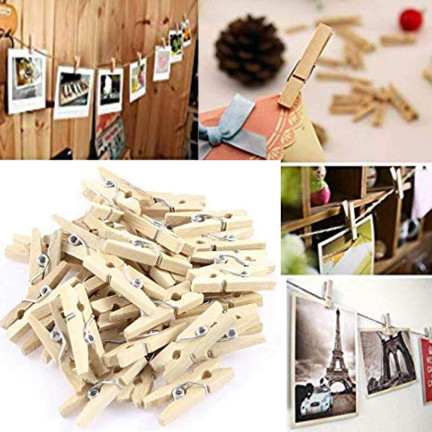 TG70279 Dřevěné kolíčky na prádlo mini klipy dekorace 100SZT/KPL