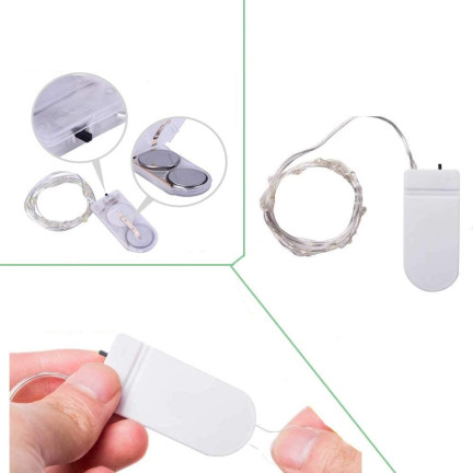 TG66255-1 CHANDLEROVA LAMPA NA DRUH 20 LED MIKROŽÁROVEK ZIMNÍ BÍLÁ + baterie