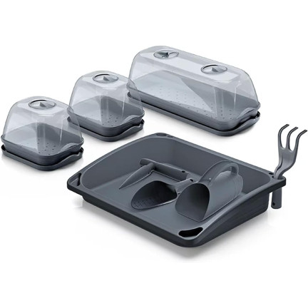 INST01-S433 Mini Greenhouse Seedling Tray for Sowing Seeds – Starter Kit + Tools