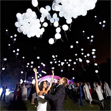 TG41913-1B FÜHRTE BELEUCHTETE BALLONS 5PCS WEISS HOCHZEIT